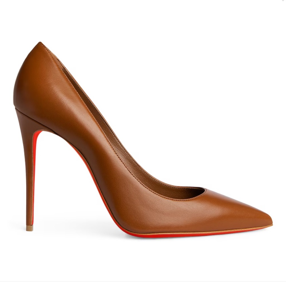 Christian Louboutin Brown Leather Heels with Red Soles